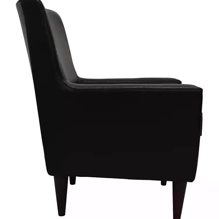 Kirklands Home Accent Chairs|Emma Faux Leather Accent Chair Black