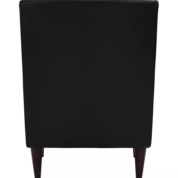 Kirklands Home Accent Chairs|Emma Faux Leather Accent Chair Black