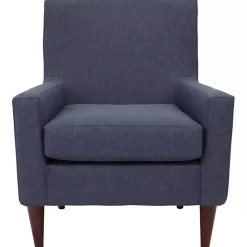 Kirklands Home Accent Chairs|Emma Navy Upholstered Accent Chair Blue