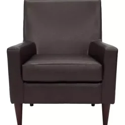 Kirklands Home Accent Chairs|Emma Walnut Faux Leather Accent Chair Brown