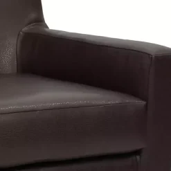 Kirklands Home Accent Chairs|Emma Walnut Faux Leather Accent Chair Brown