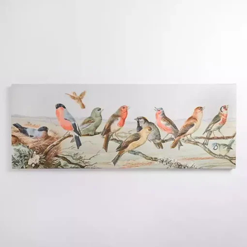 Kirklands Home Framed Art|English Birds Canvas Art Print Multi