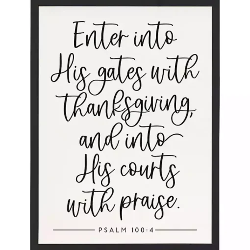 Hot Enter His Gates Framed Wall Plaque Seasonal Storage