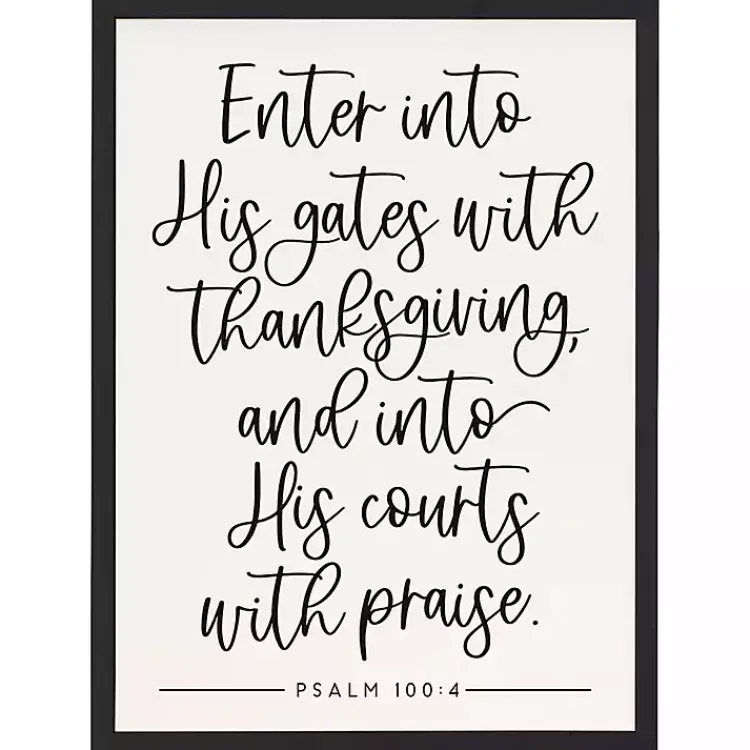 Hot Enter His Gates Framed Wall Plaque Seasonal Storage