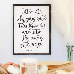 Hot Enter His Gates Framed Wall Plaque Seasonal Storage