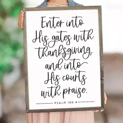 Hot Enter His Gates Framed Wall Plaque Seasonal Storage
