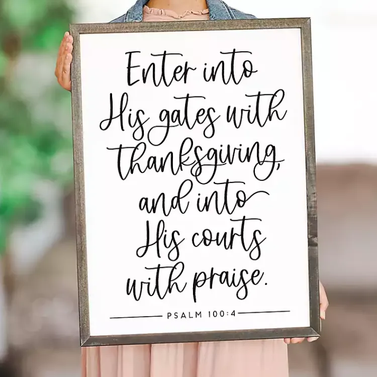 Hot Enter His Gates Framed Wall Plaque Seasonal Storage