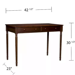 Kirklands Home Office Furniture|Espresso Classic 2-Drawer Wood Desk Brown