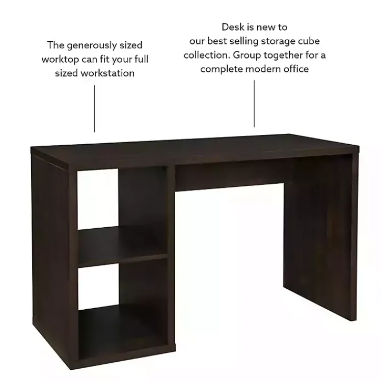 Kirklands Home Office Furniture|Espresso Cube Storage Wood Desk