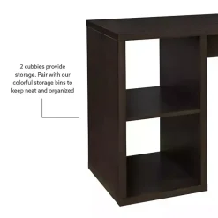 Kirklands Home Office Furniture|Espresso Cube Storage Wood Desk