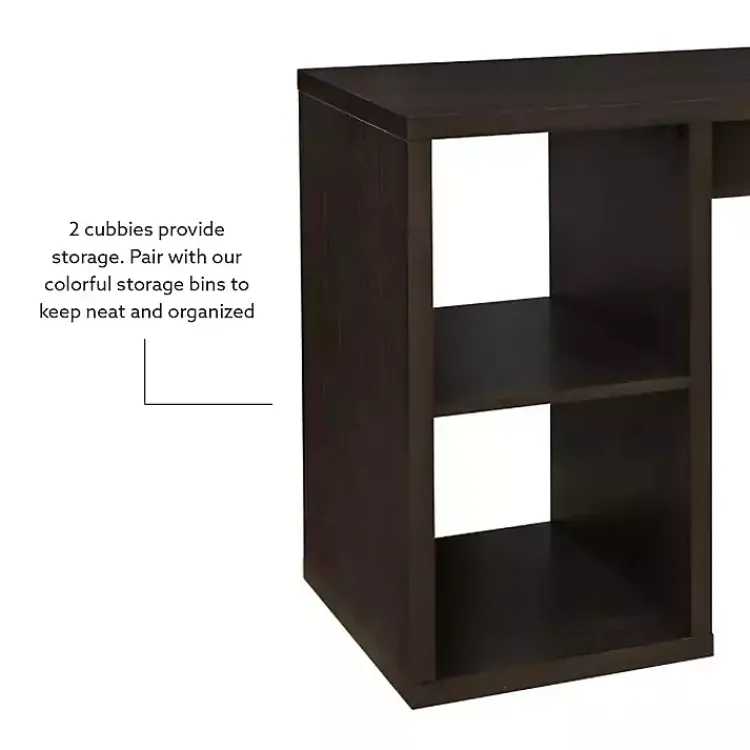 Kirklands Home Office Furniture|Espresso Cube Storage Wood Desk