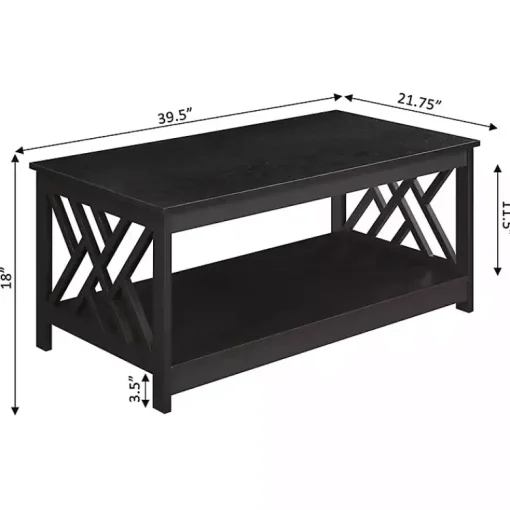 Kirklands Home Coffee Tables|Espresso Cut-Out Sides Coffee Table Brown