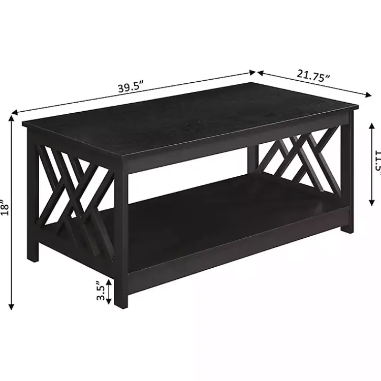 Kirklands Home Coffee Tables|Espresso Cut-Out Sides Coffee Table Brown