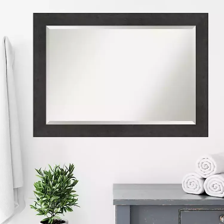 Kirklands Home Framed Mirrors|Espresso Plank Beveled Mirror