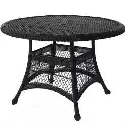 Kirklands Home Outdoor Dining|Espresso Resin Wicker Round Dining Table Black
