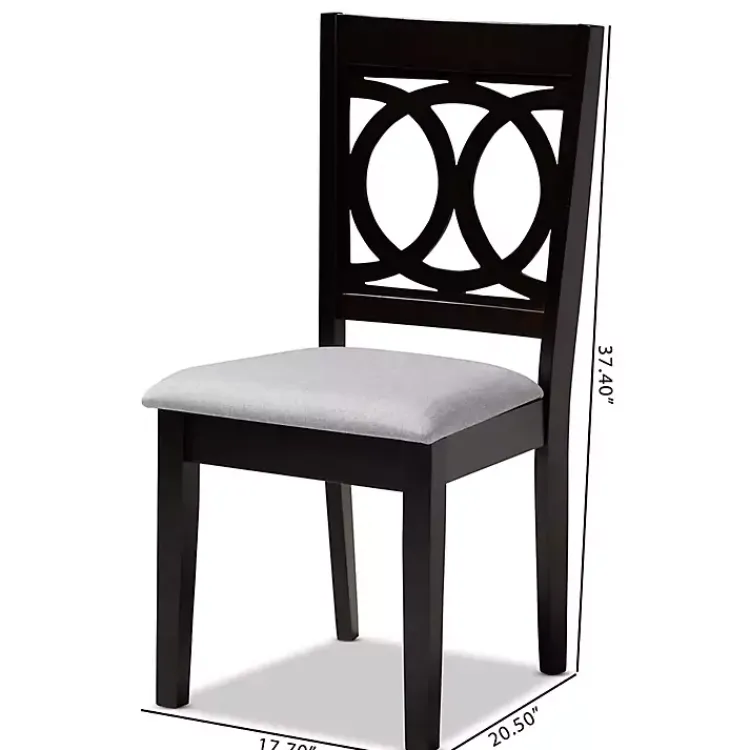 Kirklands Home Dining Chairs|Espresso Wood Lenoir Dining Chairs, Set of 4 Gray