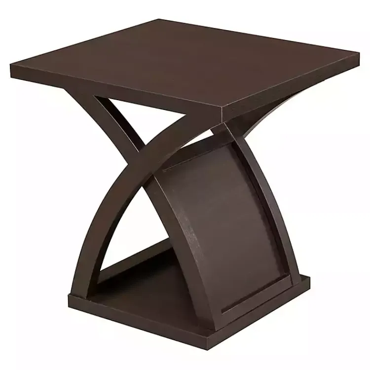 Kirklands Home Accent & End Tables|Espresso Wood X-Base Side Table Brown