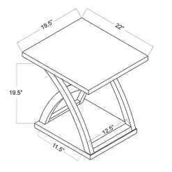 Kirklands Home Accent & End Tables|Espresso Wood X-Base Side Table Brown