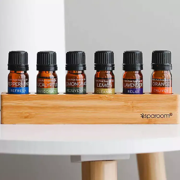 Clearance Essential Oil Variety Pack with Bamboo Holder Home Fragrance