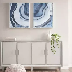 Kirklands Home Canvas Art|Ethereal Framed Canvas Art Print, Set of 2 Blue