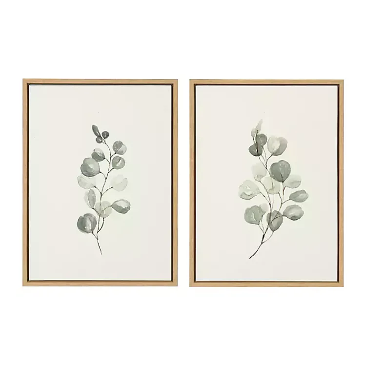 Kirklands Home Canvas Art|Eucalyptus Sprigs Framed Canvas Prints, Set of 2