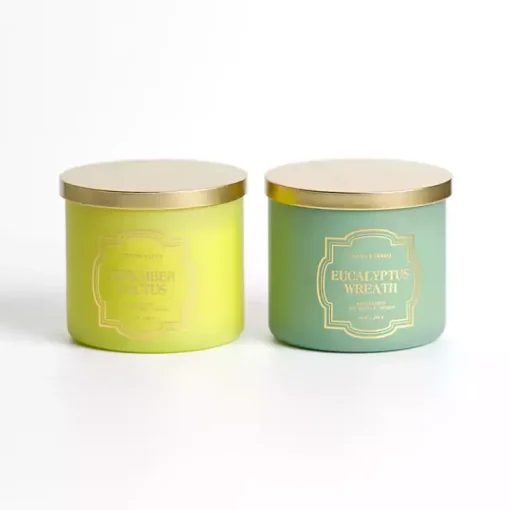 Sale Eucalyptus Wreath & Cucumber Cactus 2pc Candle Set Candles