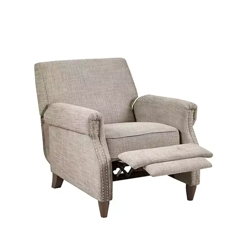 Kirklands Home Accent Chairs|Evanston Push-Back Sand Recliner Gray