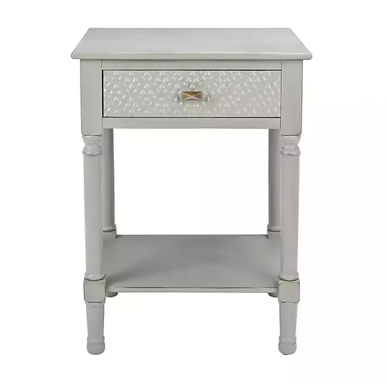 Kirklands Home Accent & End Tables|Evelina Textured Single Drawer Accent Table Gray