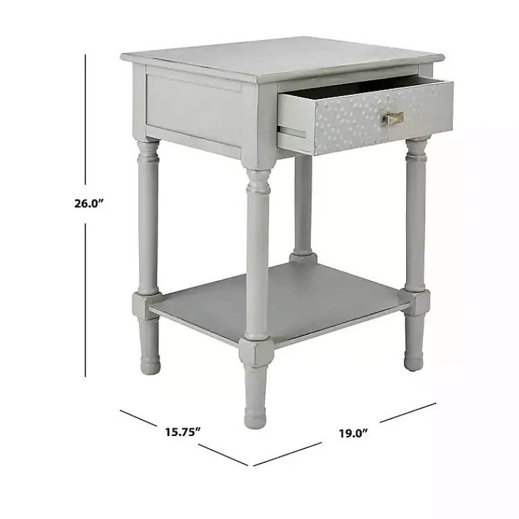 Kirklands Home Accent & End Tables|Evelina Textured Single Drawer Accent Table Gray