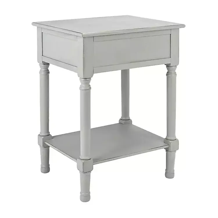 Kirklands Home Accent & End Tables|Evelina Textured Single Drawer Accent Table Gray