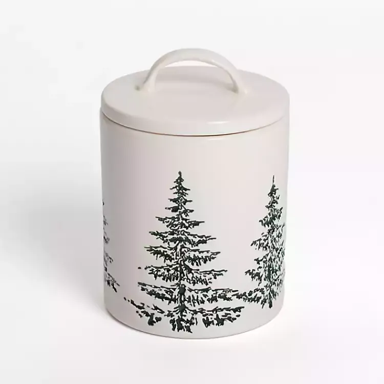 Kirklands Home Serving & Entertaining|Evergreen Ceramic Canister