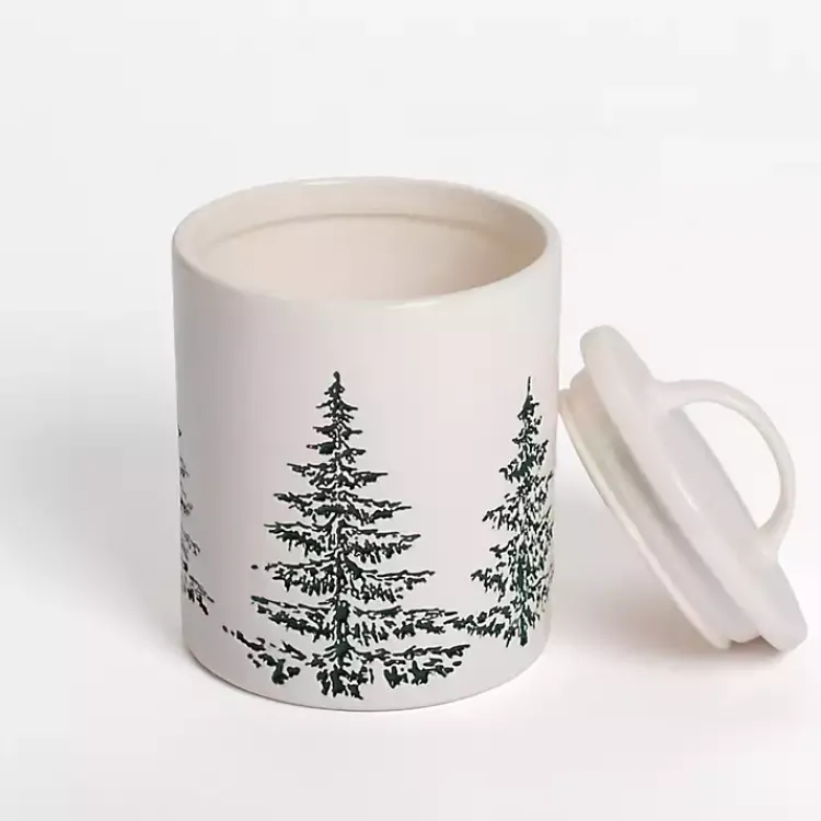 Kirklands Home Serving & Entertaining|Evergreen Ceramic Canister