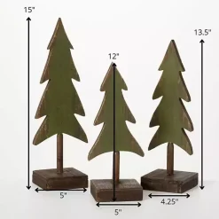 Ever Tree Wood Figurines, Set of 3 Christmas Decorations