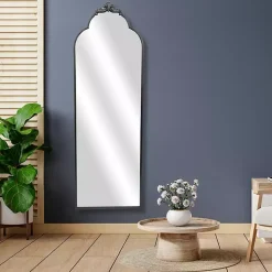 Kirklands Home Full Length & Floor Mirrors|Everlaine Modern Victorian Leaner Mirror Black