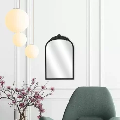 Kirklands Home Decorative Mirrors|Everlaine Modern Victorian Wall Mirror Black