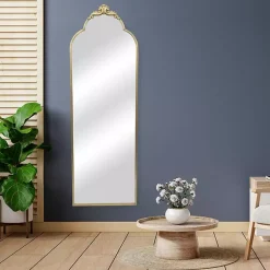 Kirklands Home Full Length & Floor Mirrors|Everlaine Modern Victorian Leaner Mirror Gold