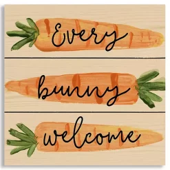 Best Every Bunny Welcome Carrot Wood Wall Plaque Easter Decorations