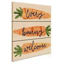 Best Every Bunny Welcome Carrot Wood Wall Plaque Easter Decorations