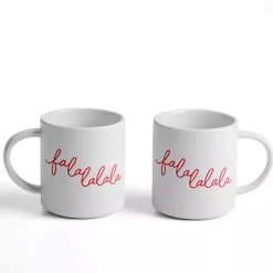 Kirklands Home Glassware & Drinkware|Fa La La Mugs, Set of 2