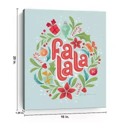 Fa La La Wreath Canvas Art Print Christmas Art & Wall Decor
