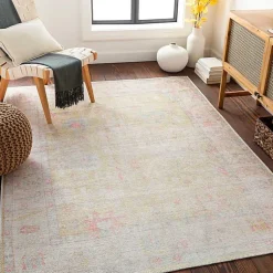 Kirklands Home Area Rugs|Faded Botanical Washable Area Rug, 6x9