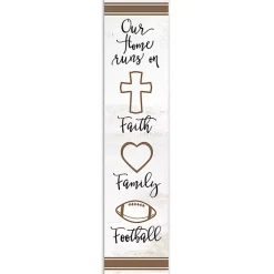 Kirklands Home Garden Decor|Faith Family Football Porch Board