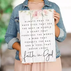 Kirklands Home Wall Quotes & Signs|Faith in God Wall Plaque