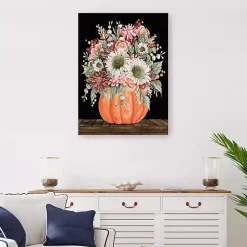Best Fall Bouquet & Pumpkin Canvas Art Print, 24x32 in. Fall