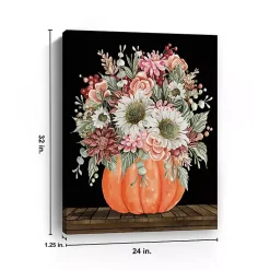 Best Fall Bouquet & Pumpkin Canvas Art Print, 24x32 in. Fall