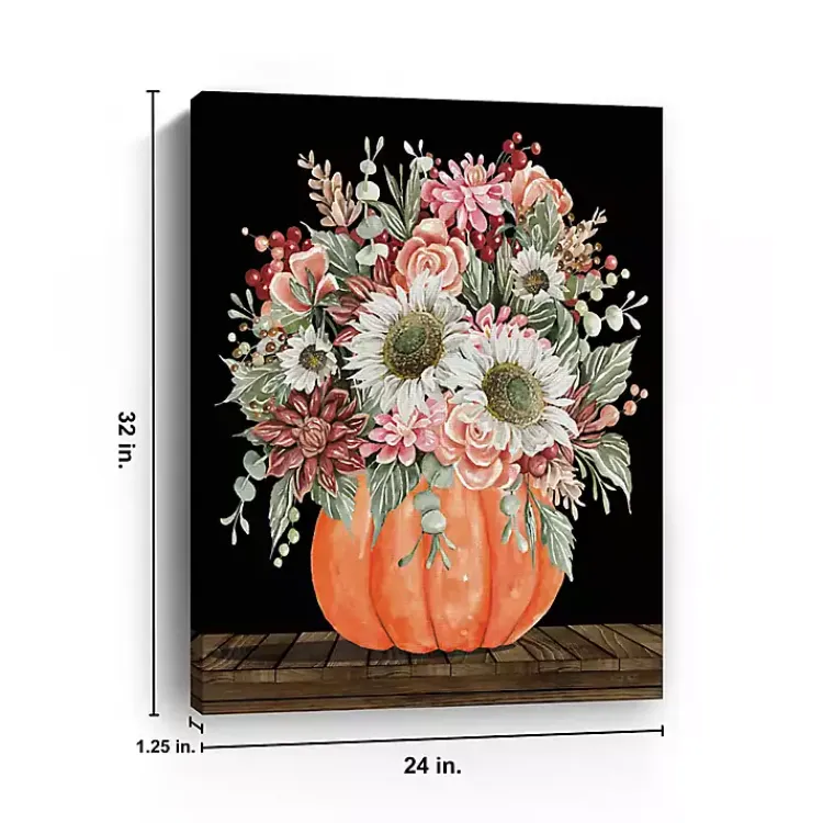 Best Fall Bouquet & Pumpkin Canvas Art Print, 24x32 in. Fall