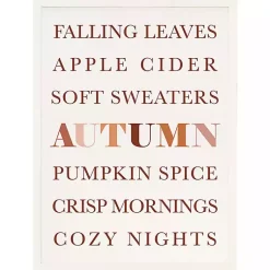 Hot Fall Essentials Framed Wall Plaque Fall