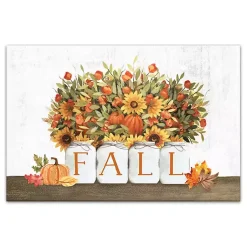 Sale Fall Florals in Jars Canvas Art Print Fall