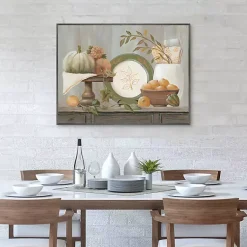 New Fall Kitchen Scene Framed Canvas Art Print Fall