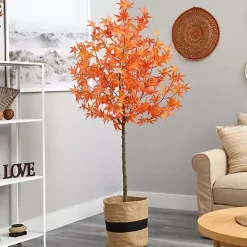 Online Fall Maple Tree in Woven Planter, 6 ft. Trees & Topiaries